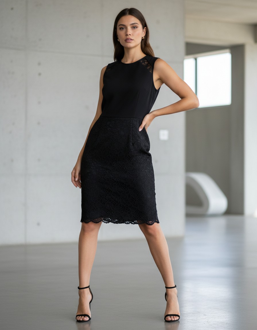 Vestido CALVIN KLEIN Black Lace