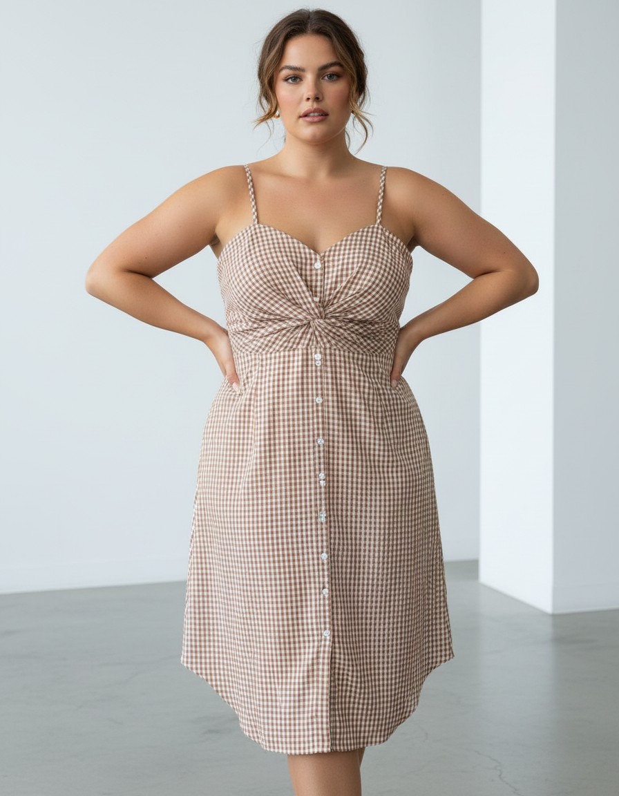 Vestido ZARA Vichy Terracota