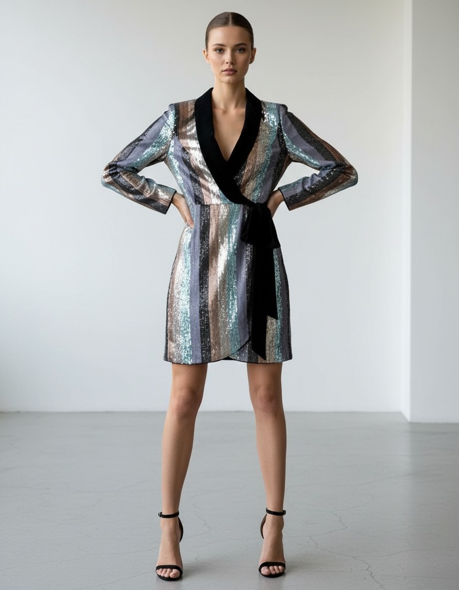 Vestido Cruzado ASOS Glam Multicolor