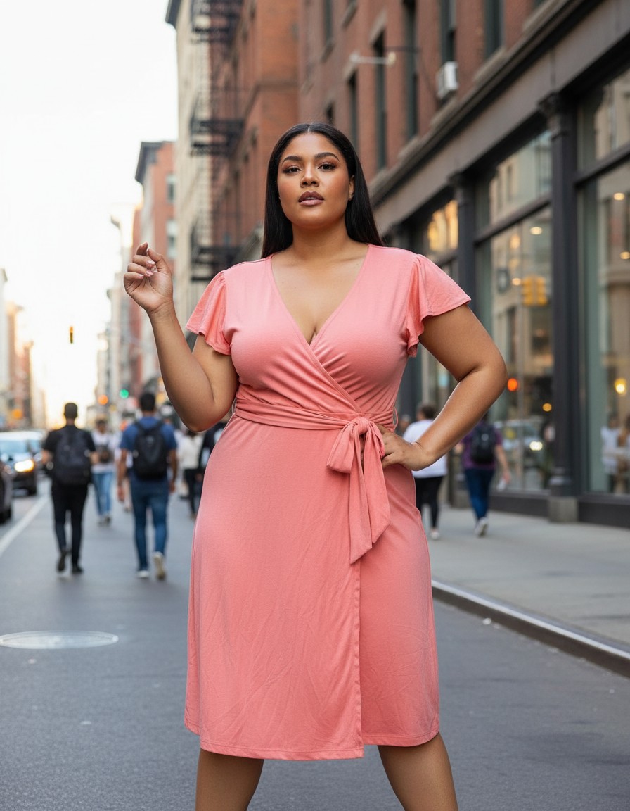 Vestido NINE WEST Coral Wrap