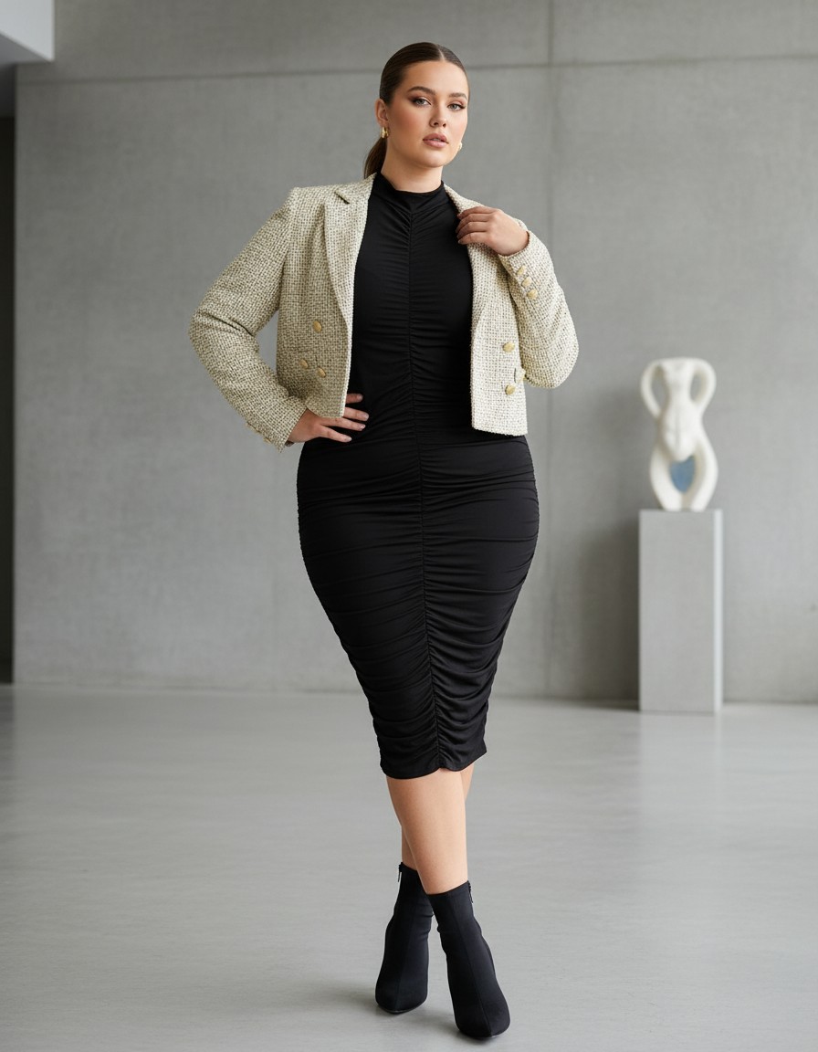 Vestido PRETTYLITTLETHING Bodycon Fruncido