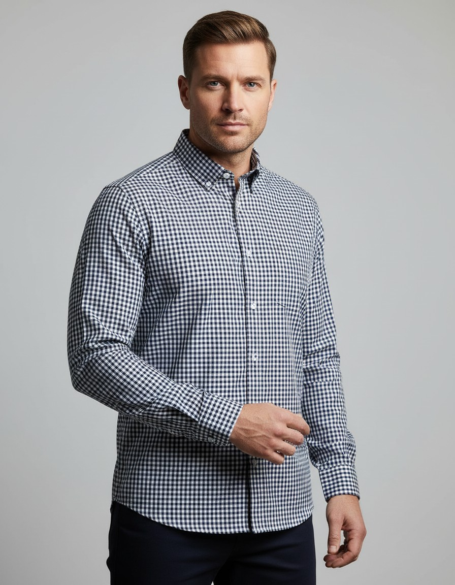 Camisa Oxford Gingham BANANA REPUBLIC