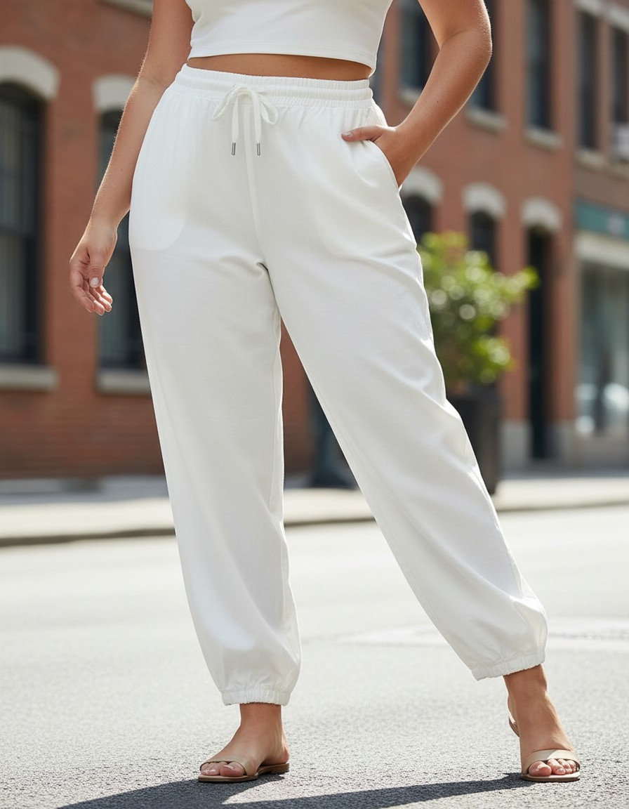 Pantalón Parachute ZARA Blanco