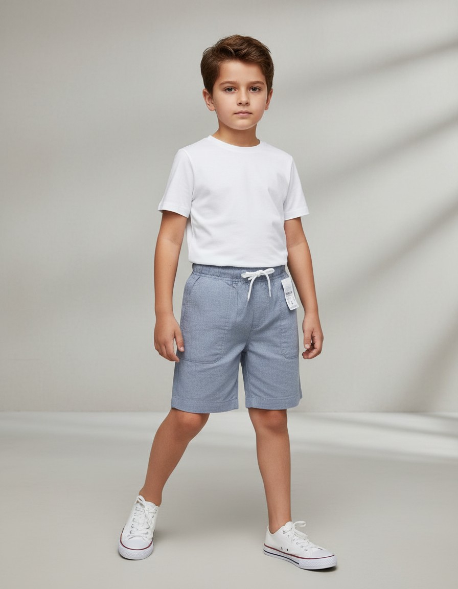 Short CREWCUTS Gris con Cintura Elástica