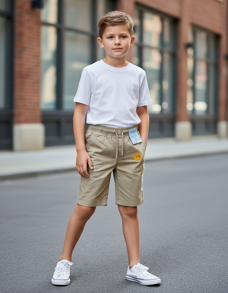 Short CAT & JACK Caqui Pull-On para Niño