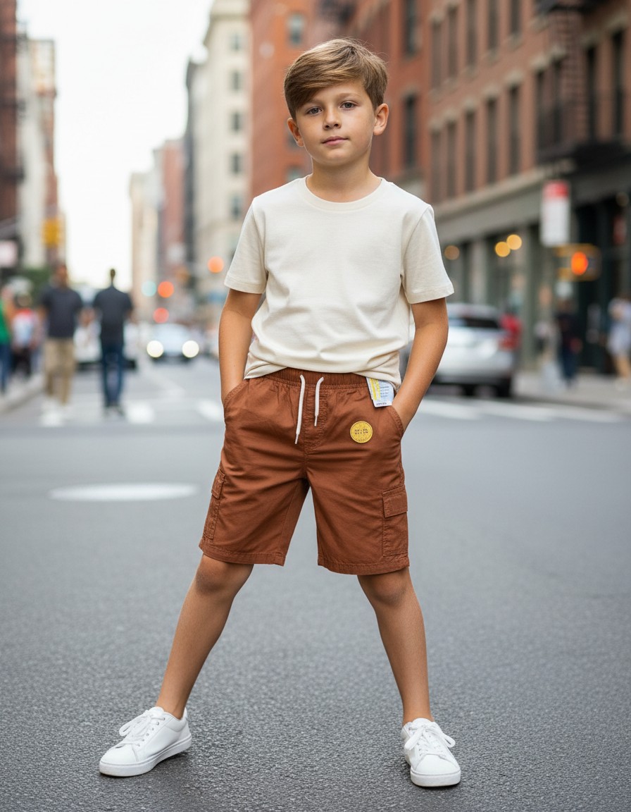 Short Cargo CAT & JACK Terracota para Niño