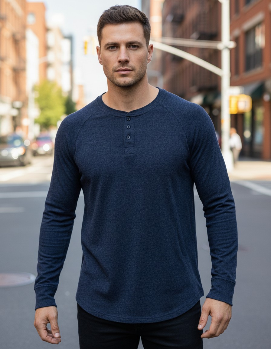 Playera Henley GAP Manga Larga