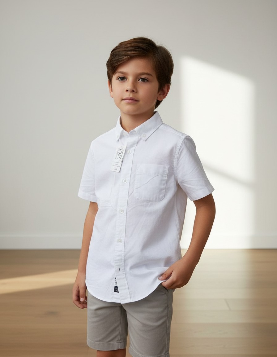 Camisa Infantil PLACE Blanca de Vestir