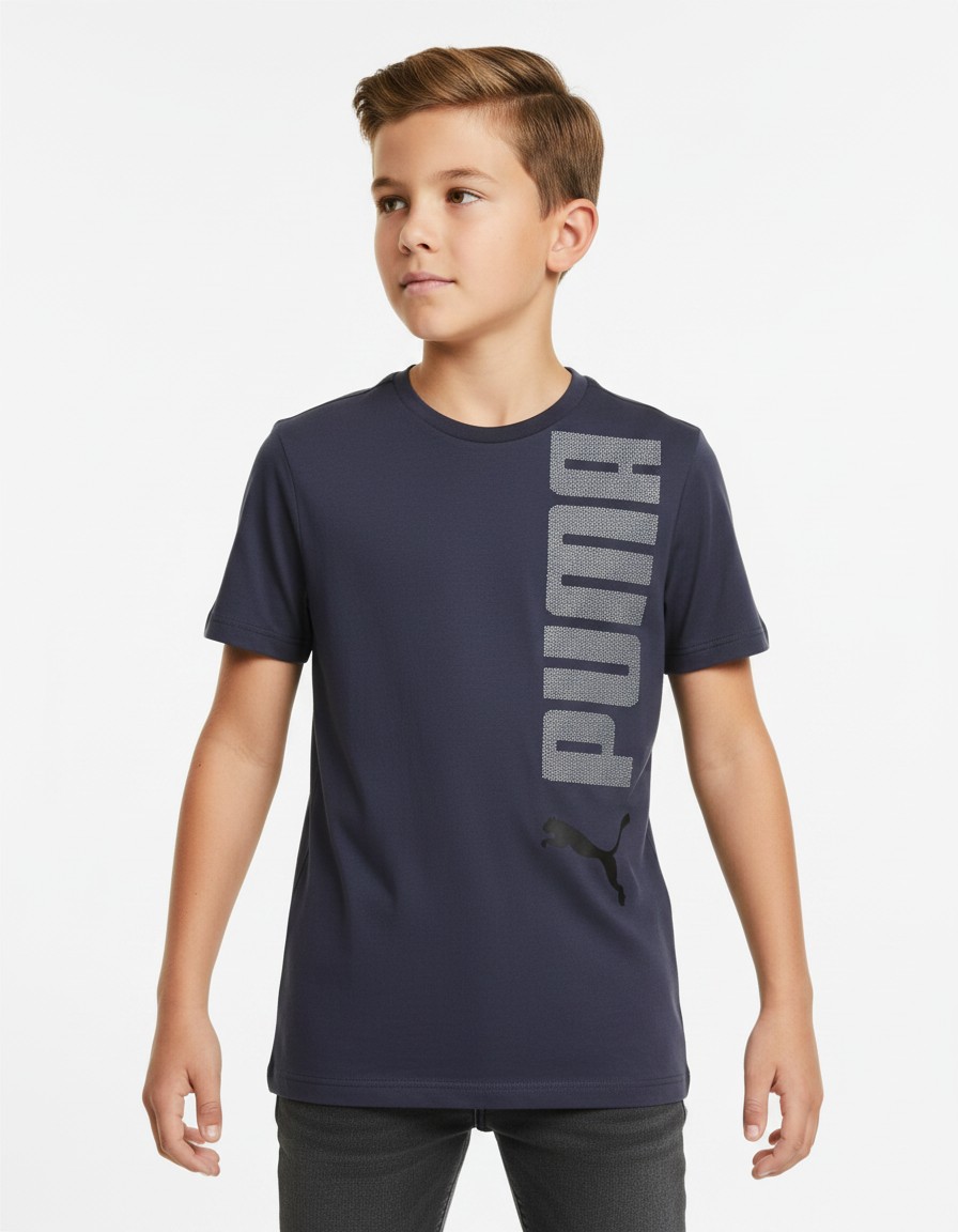 Playera PUMA Logo Vertical Gris