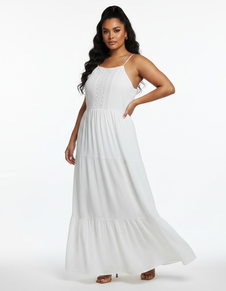 Vestido Maxi LULUS Blanco Boho