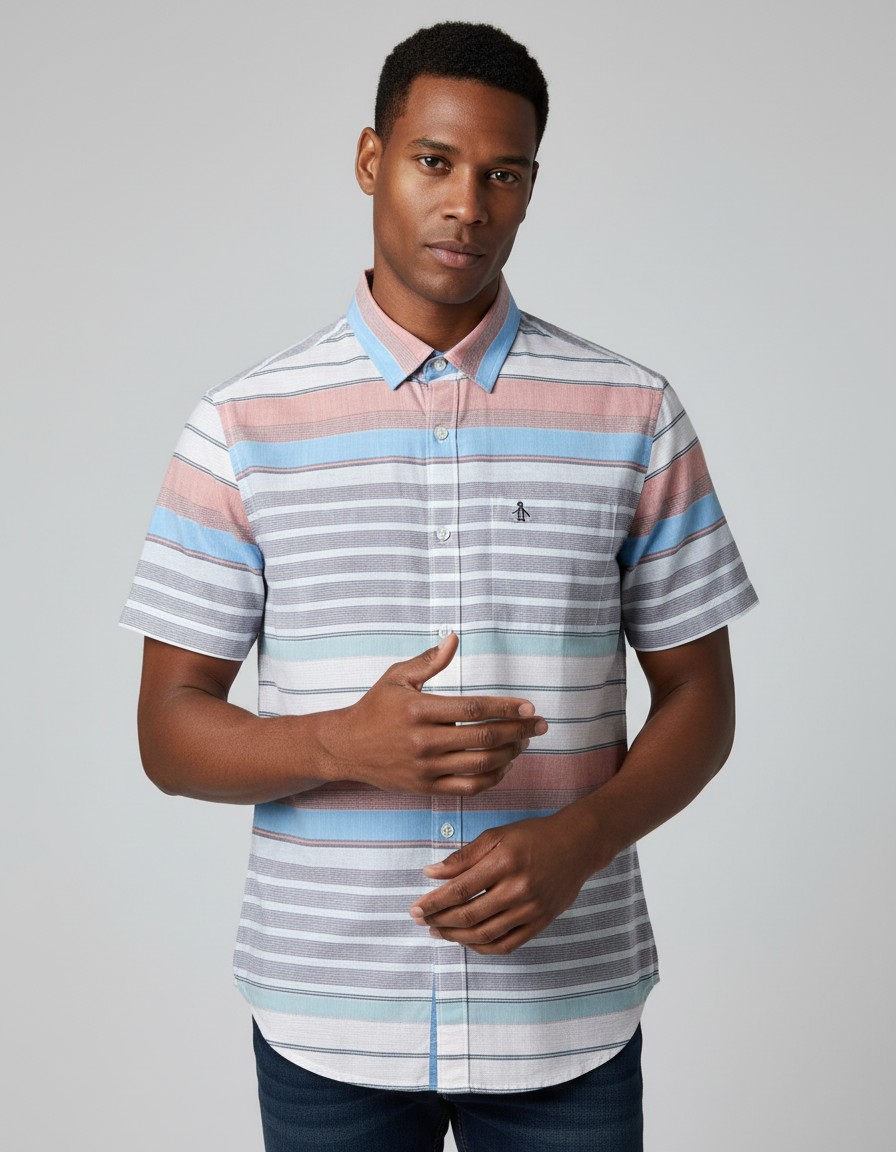 Camisa PENGUIN Rayas Pastel