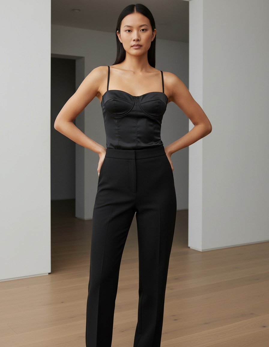 Body Satinado ZARA Negro