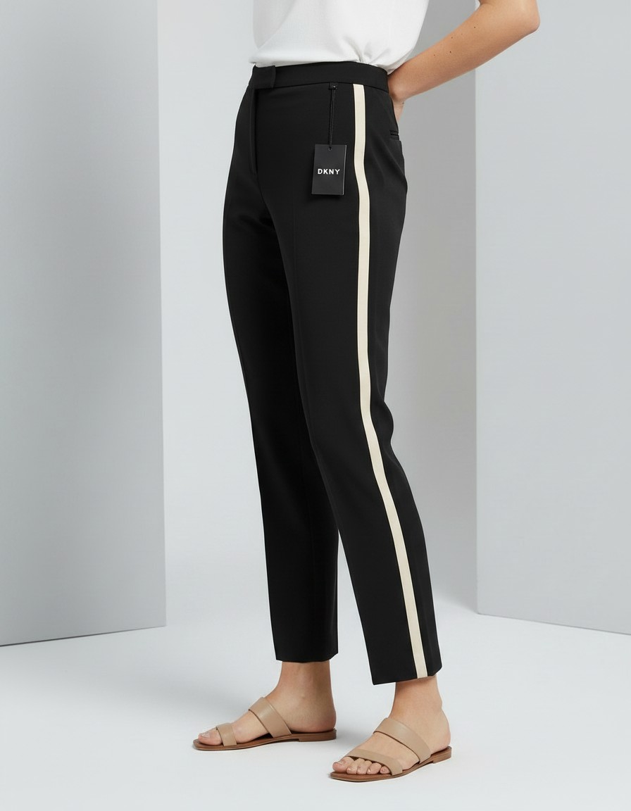 Pantalón DKNY Negro con Franjas Laterales