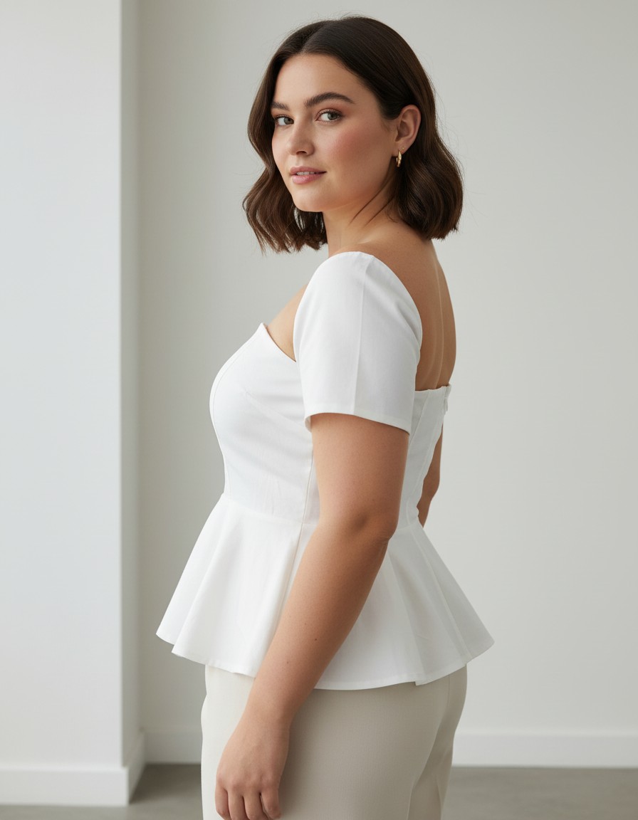 Blusa WORTHINGTON Peplum Blanca