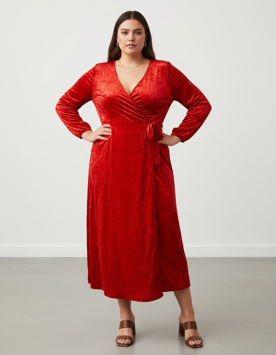 Vestido ZARA Cruzado Rojo