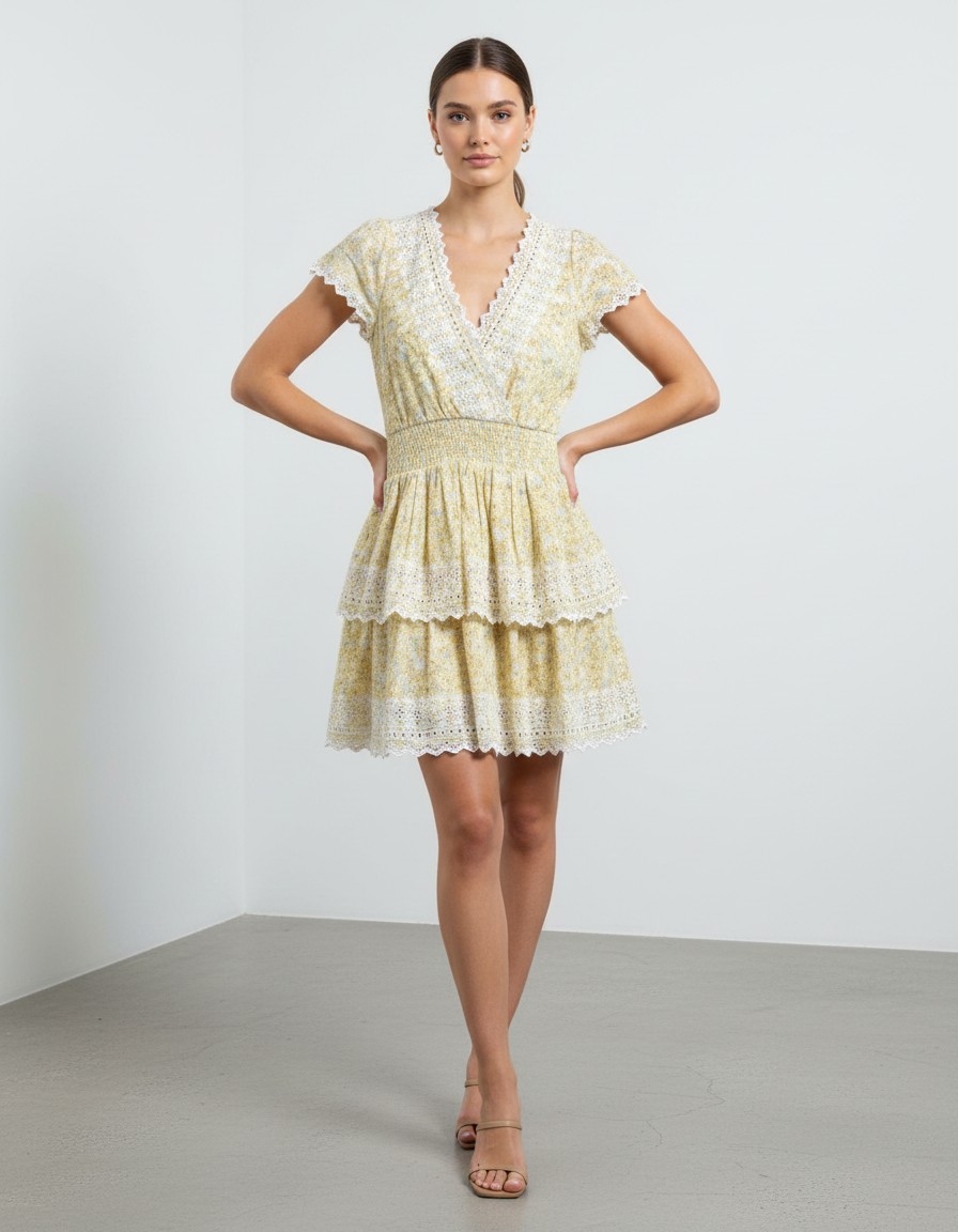 Vestido AMERICAN EAGLE Lemon Lace Bloom