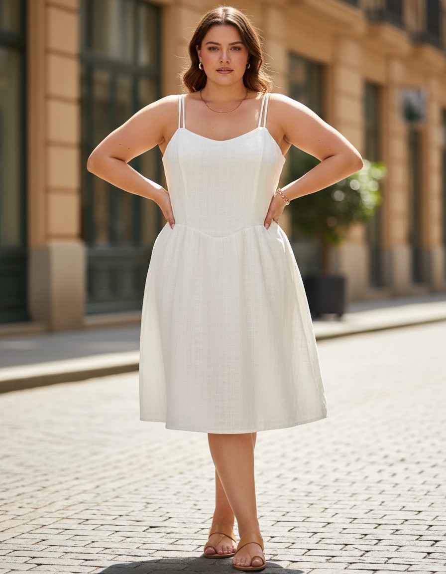 Vestido HOLLISTER Blanco Tipo Lino