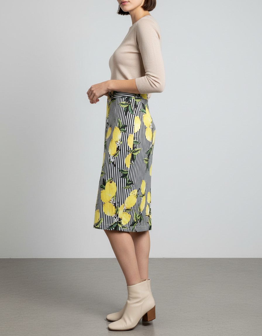 Falda Lápiz Lemon Stripes