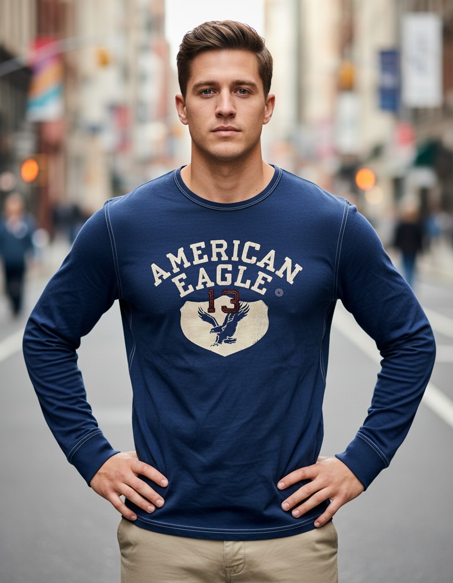 Playera AMERICAN EAGLE Vintage Azul