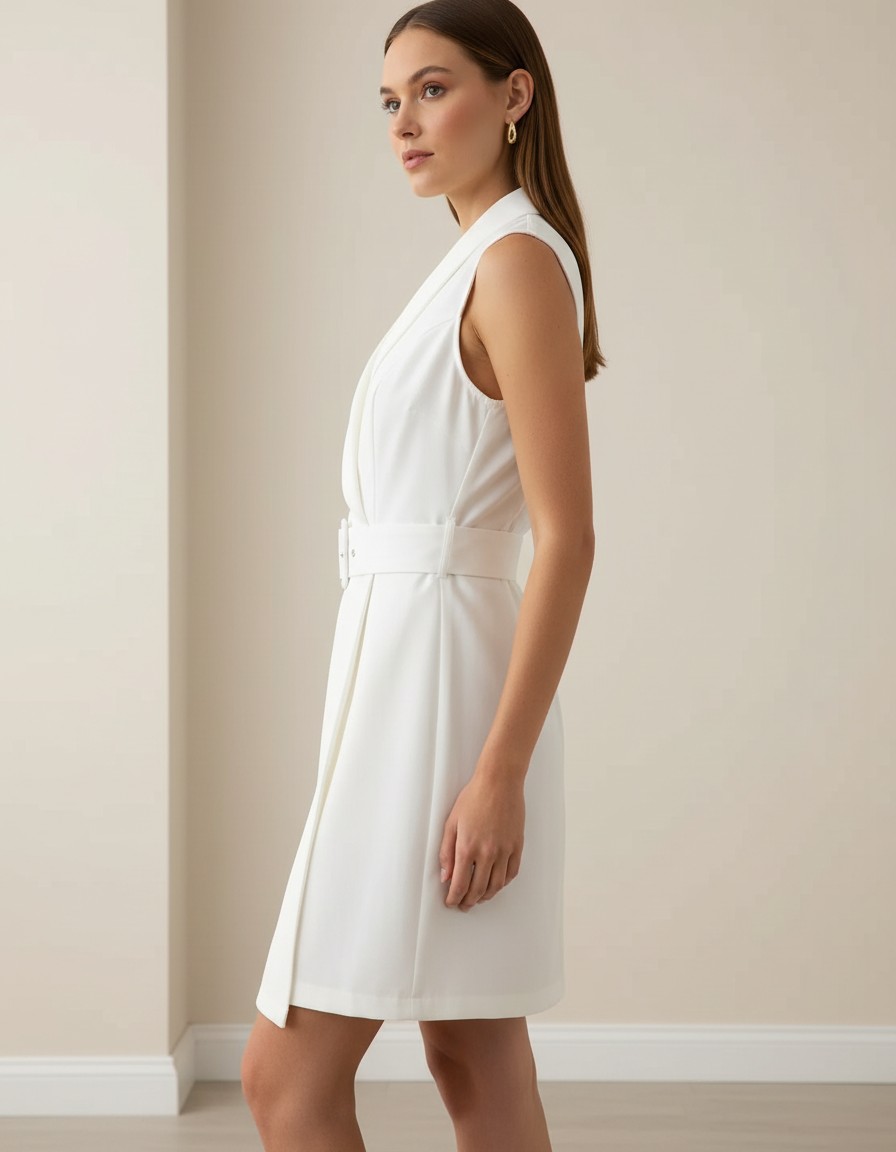 Enterizo PRETTYLITTLETHING Elegancia Marfil