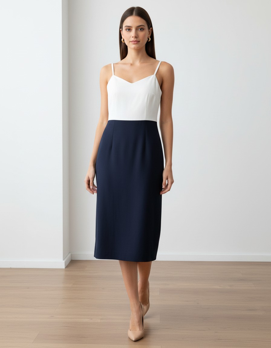 Vestido BANANA REPUBLIC Elegancia Bicolor